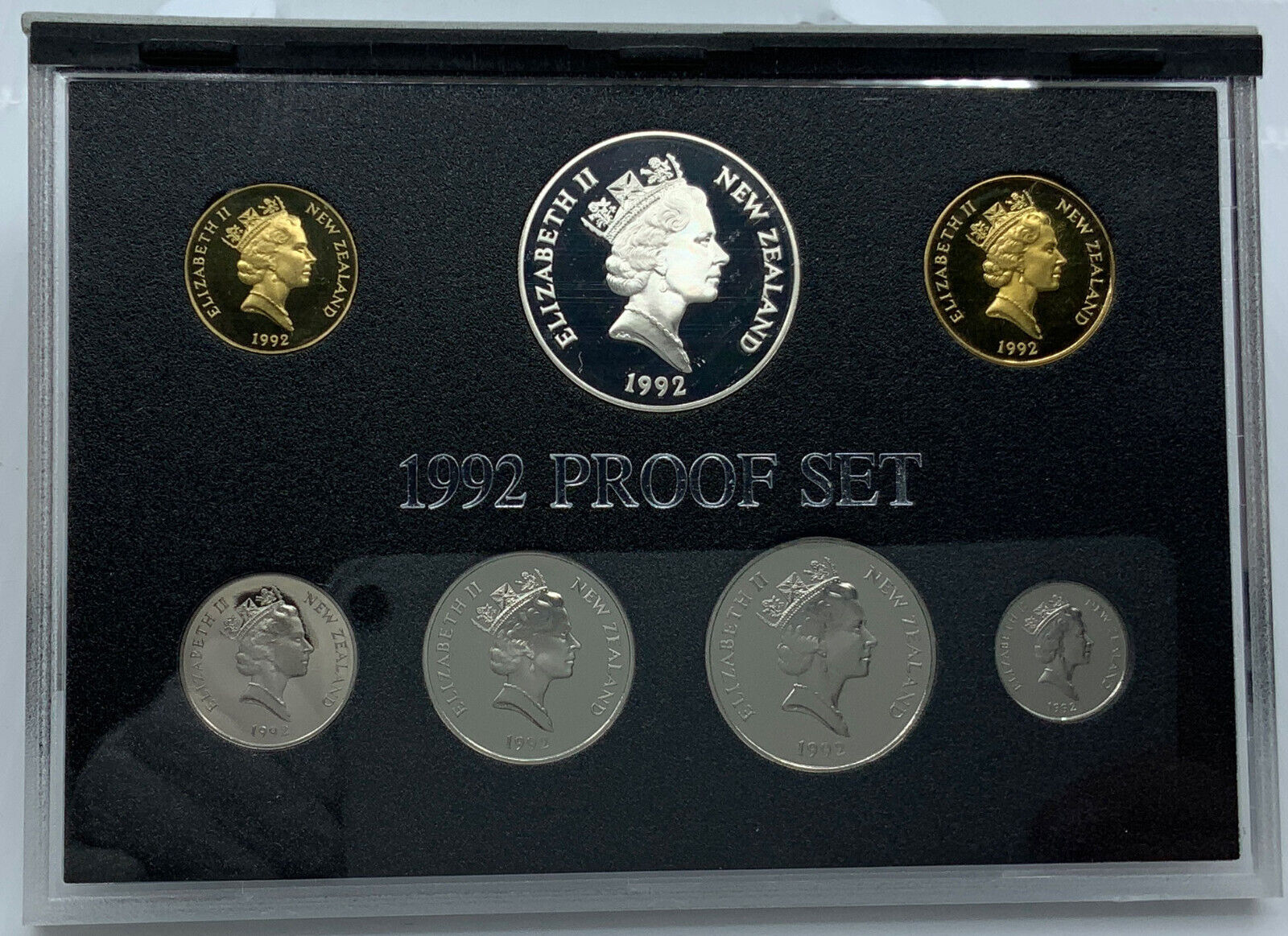 1992 NEW ZEALAND Elizabeth II 25YrsDecimal Proof Set 7 Coins 1 Silver i114533