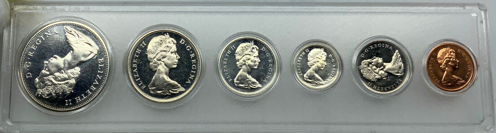 1965 CANADA Queen Elizabeth II MINT SET of 6 Coins 4 are Silver Dollar i116012