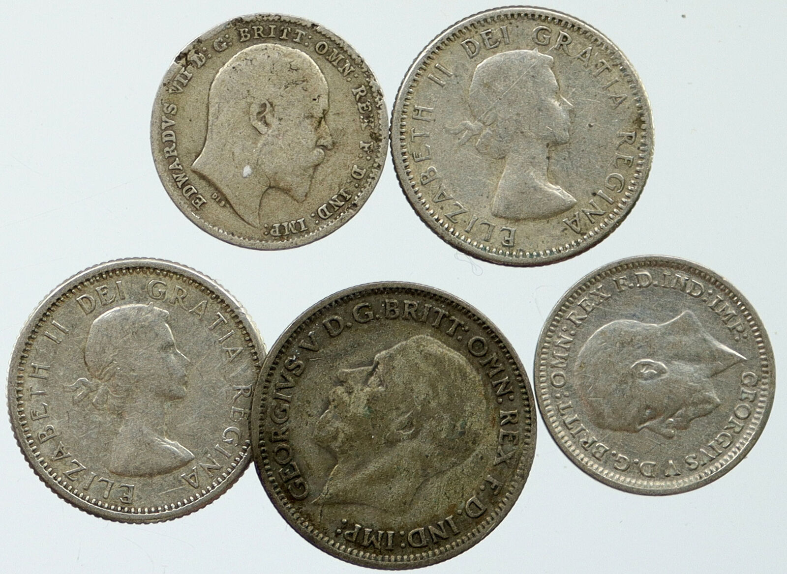 Lot of 5 Silver WORLD COINS Authentic Collection Vintage Group DEAL GIFT i115392