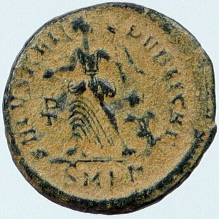 ARCADIUS 388AD Christian Symbol Victory Angel Genuine Ancient Roman Coin i118221