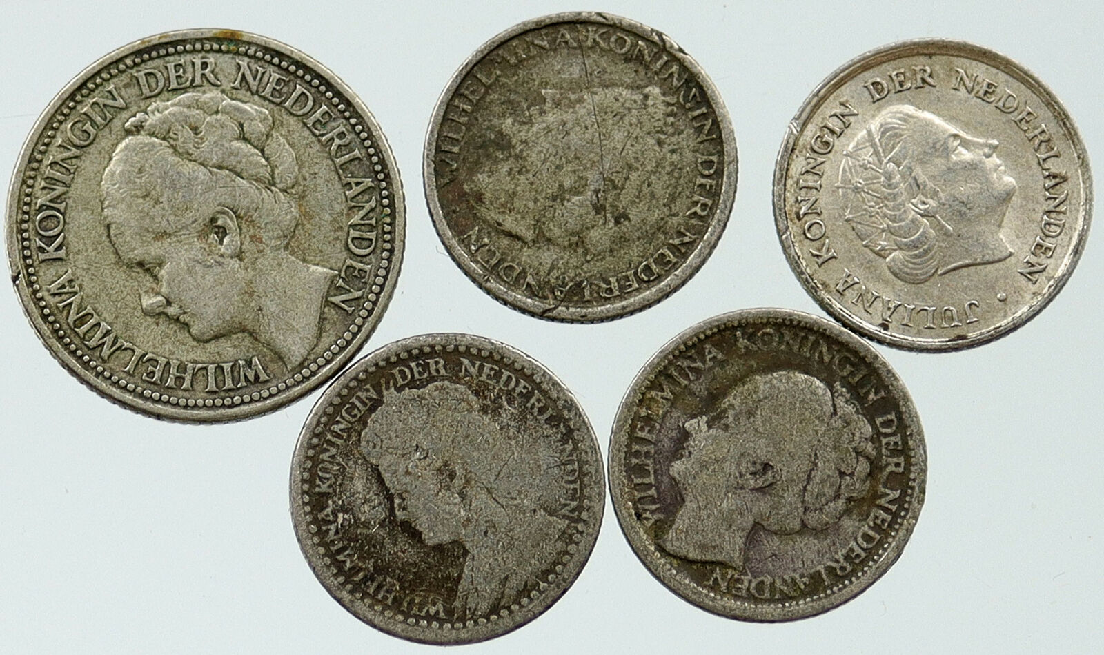 Lot of 5 Silver WORLD COINS Authentic Collection Vintage Group DEAL GIFT i115388