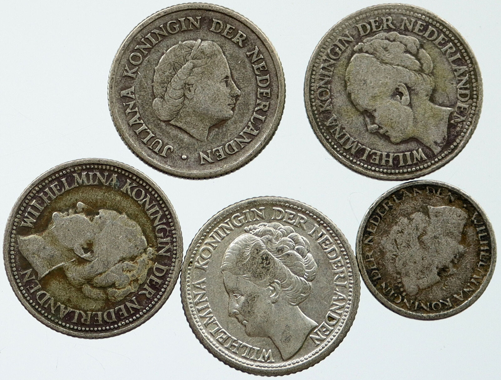 Lot of 5 Silver WORLD COINS Authentic Collection Vintage Group DEAL GIFT i115398