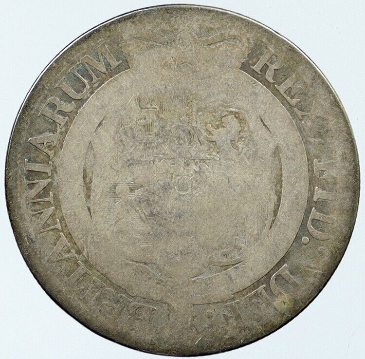 1817-1820 GREAT BRITAIN UK King George III Silver 1/2 Half Crown Coin i118342