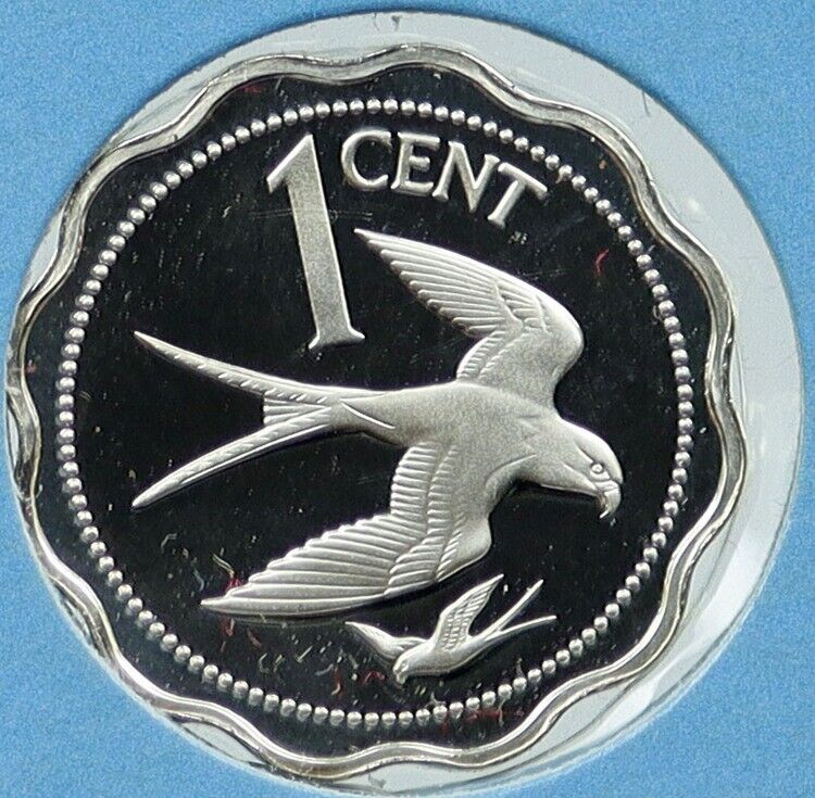 1977 BELIZE Avifauna FORK TAILED FLYCATCHER BIRDS Proof Silver Cent Coin i118363