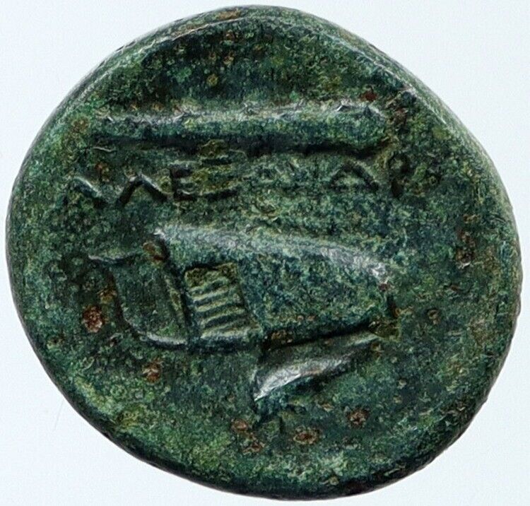 ALEXANDER III the GREAT Ancient 336BC Greek MACEDONIA Coin w DOLPHIN i118368