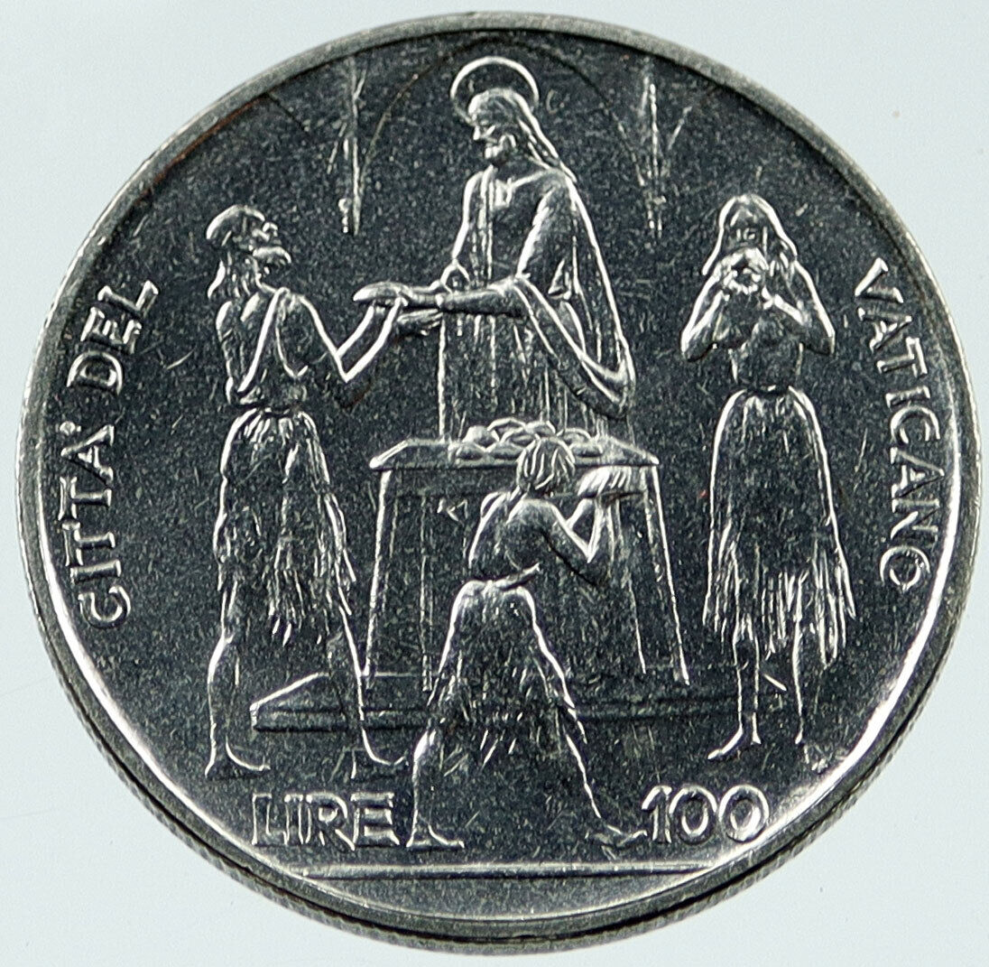 1968 VATICAN City PAUL VI Commemorative FAO 100 Lire Feeding 5000 Coin i117296