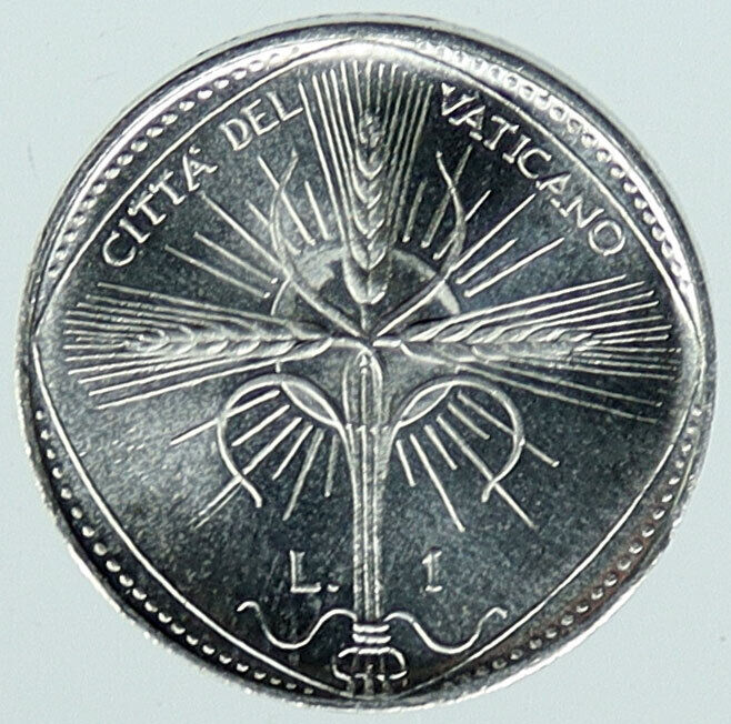 1968 VATICAN City POPE PAUL VI Commemorative FAO 1 Lira Coin GRAIN CROSS i117297