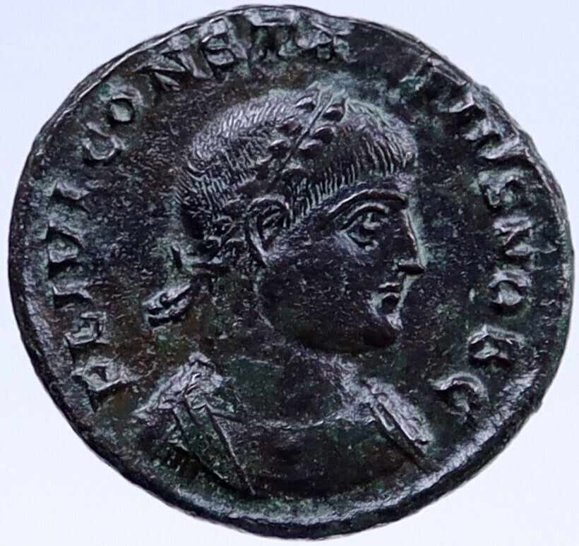 CONSTANTIUS II Authentic Ancient 326AD Old Roman Coin LEGION CAMP GATE i118592