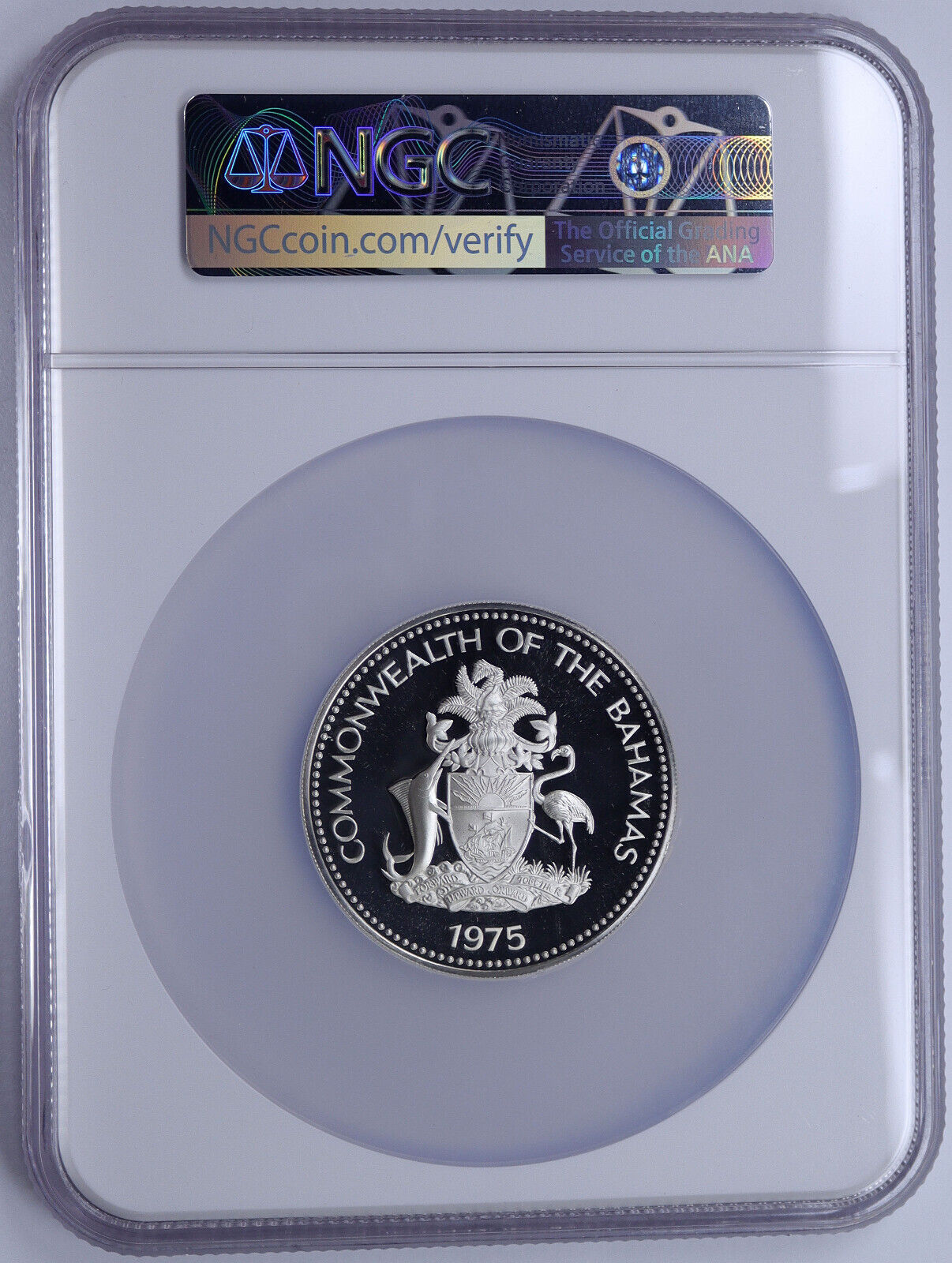 1975 The BAHAMAS Independence Flowers VINTAGE Proof Silver $10 Coin NGC i118655