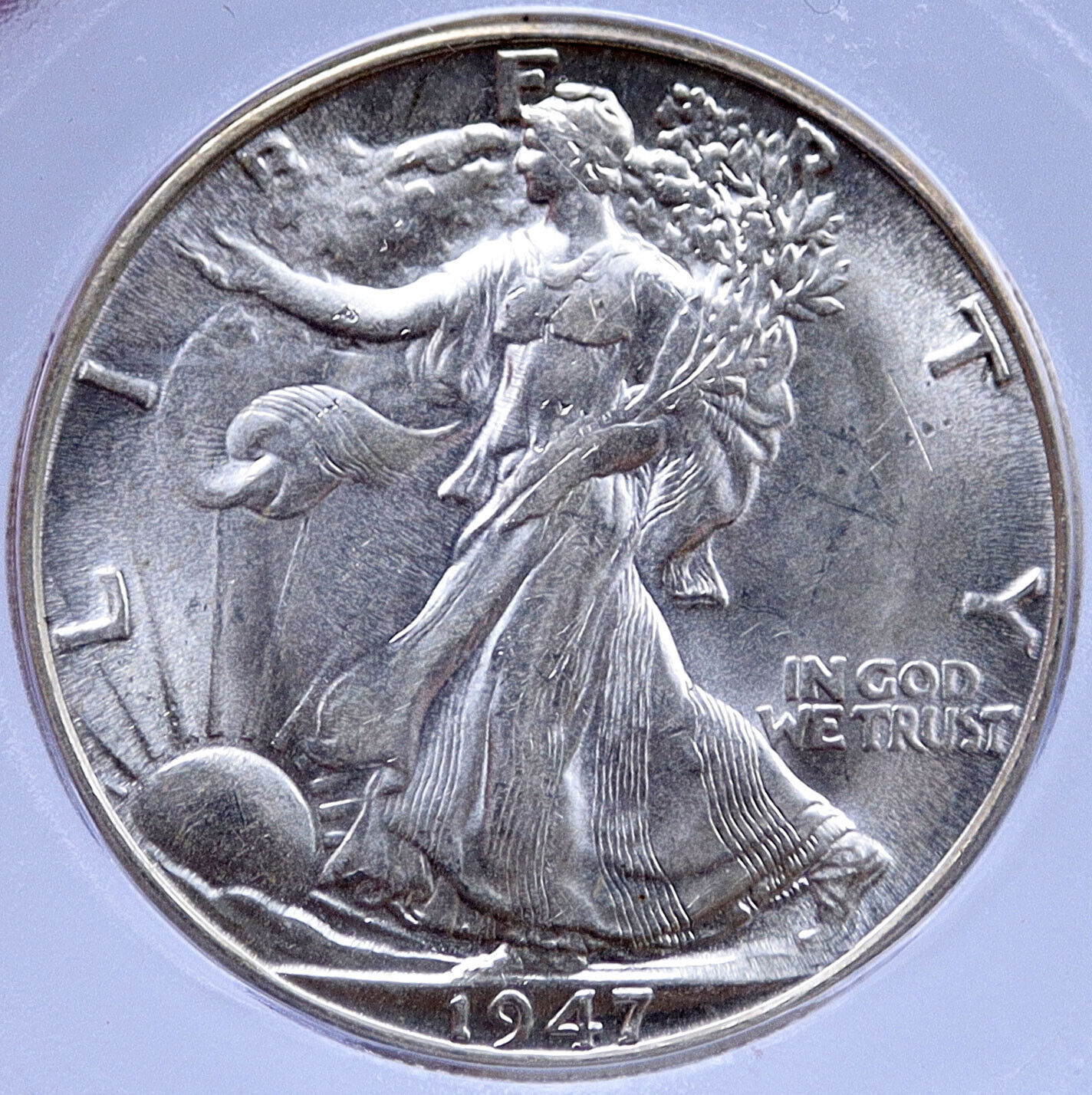 1947D UNITED STATES US Silver WALKING LIBERTY Half Dollar Coin EAGLE ICG i118665