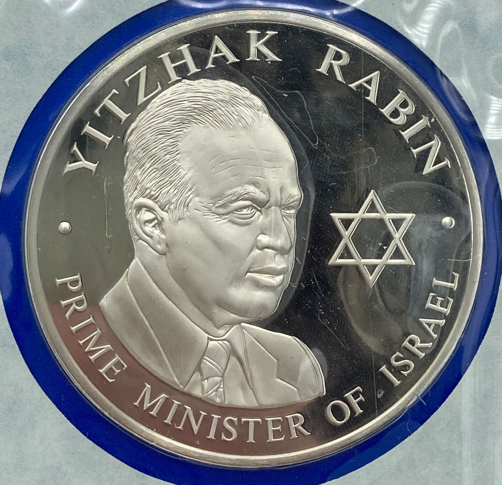 1976 US BICENTENNIAL VISIT Israel PM Yitzhak Rabin Proof Silver Medal i114236