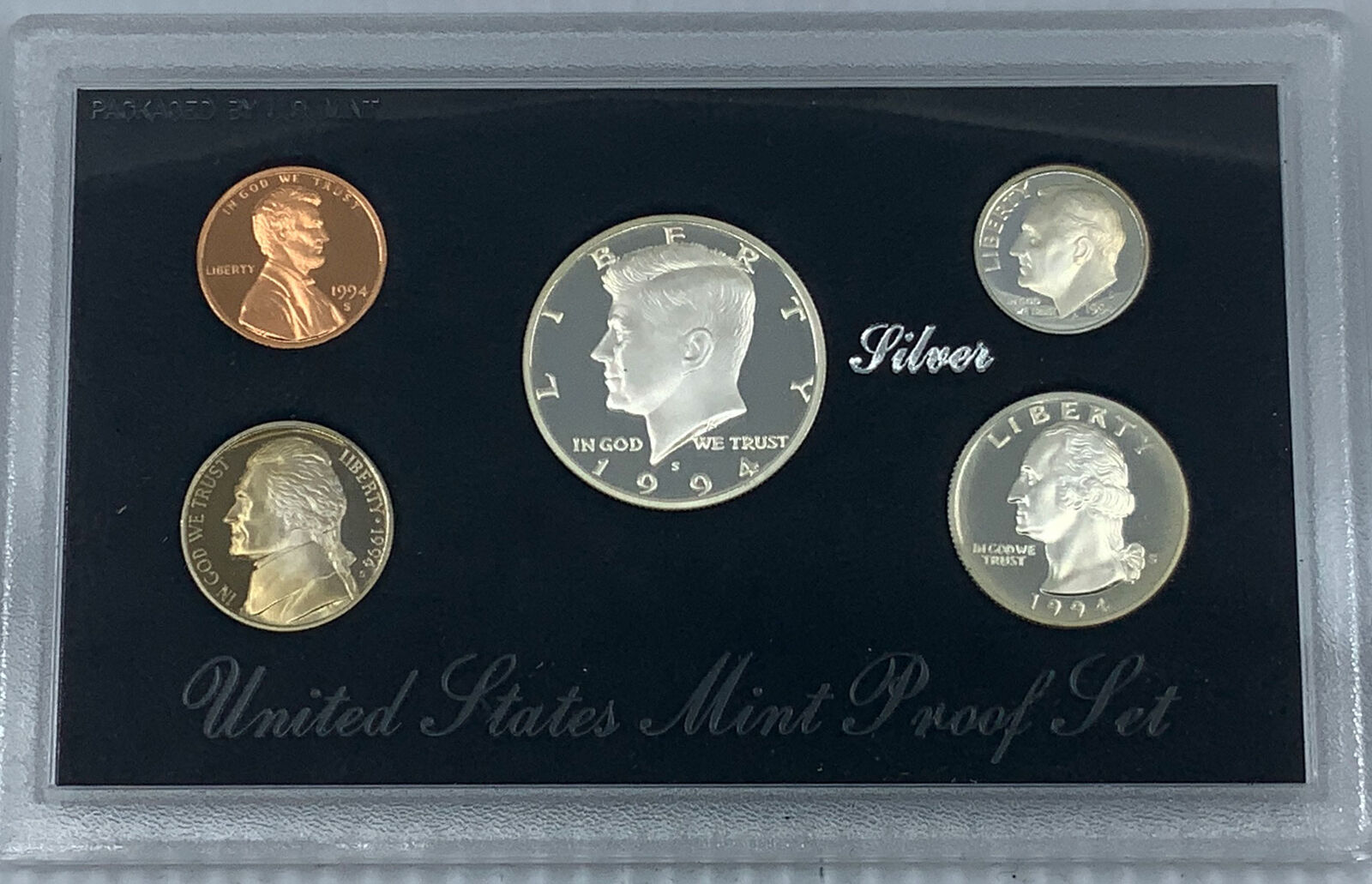 1994S US President JFK Proof Silver Half Dollar Quarter US Coin SET of 5 i114483