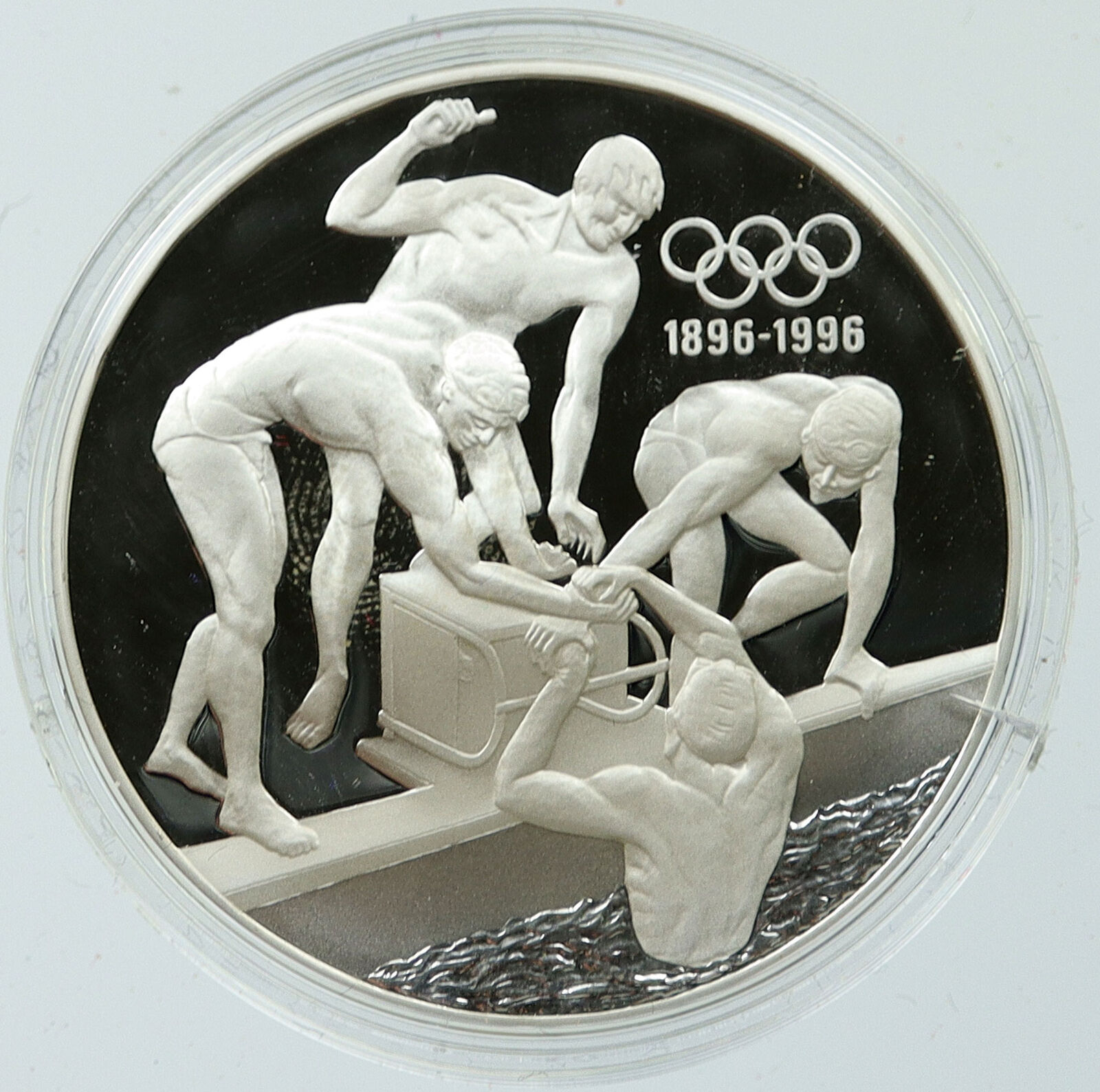 1993 AUSTRALIA UK Elizabeth II Olympics SWIMMING Proof Silver $20 Coin i116031