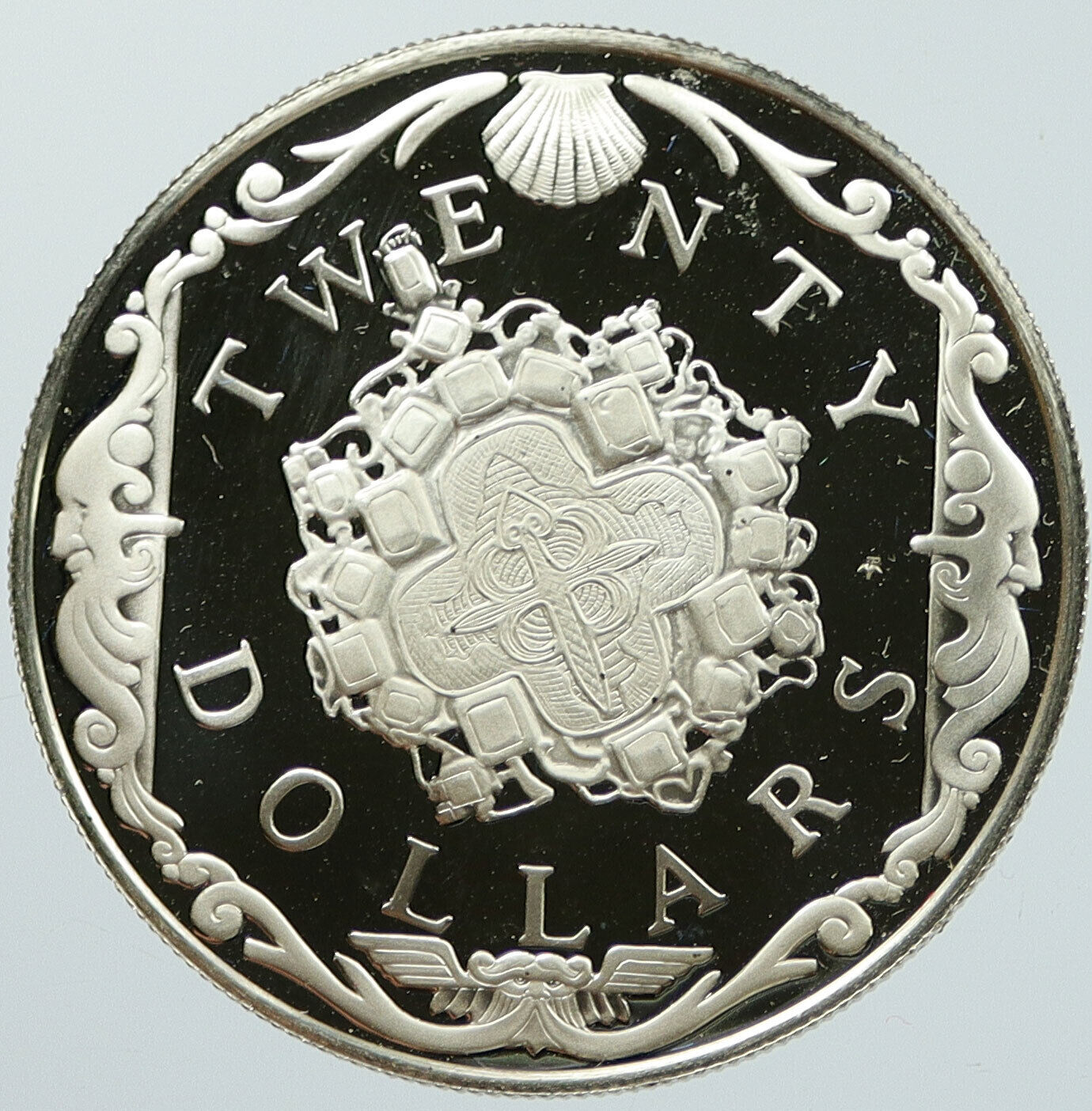 1985 British Virgin Islands TREASURE VINTAGE Old Proof Silver $20 Coin i116849