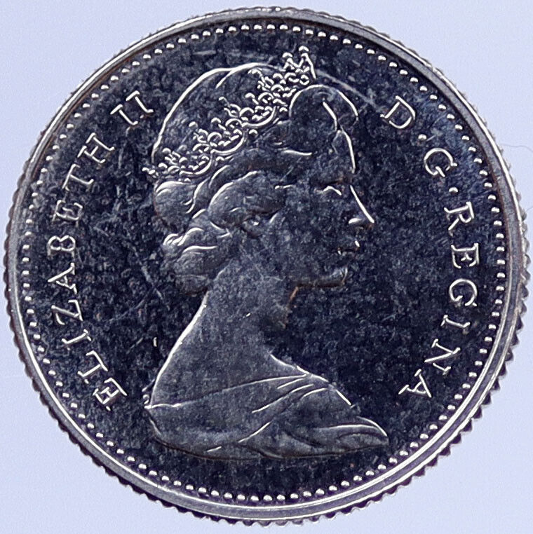 1973 CANADA Queen ELIZABETH II Silver 10 Cents Coin BLUENOSE SHIP i118805