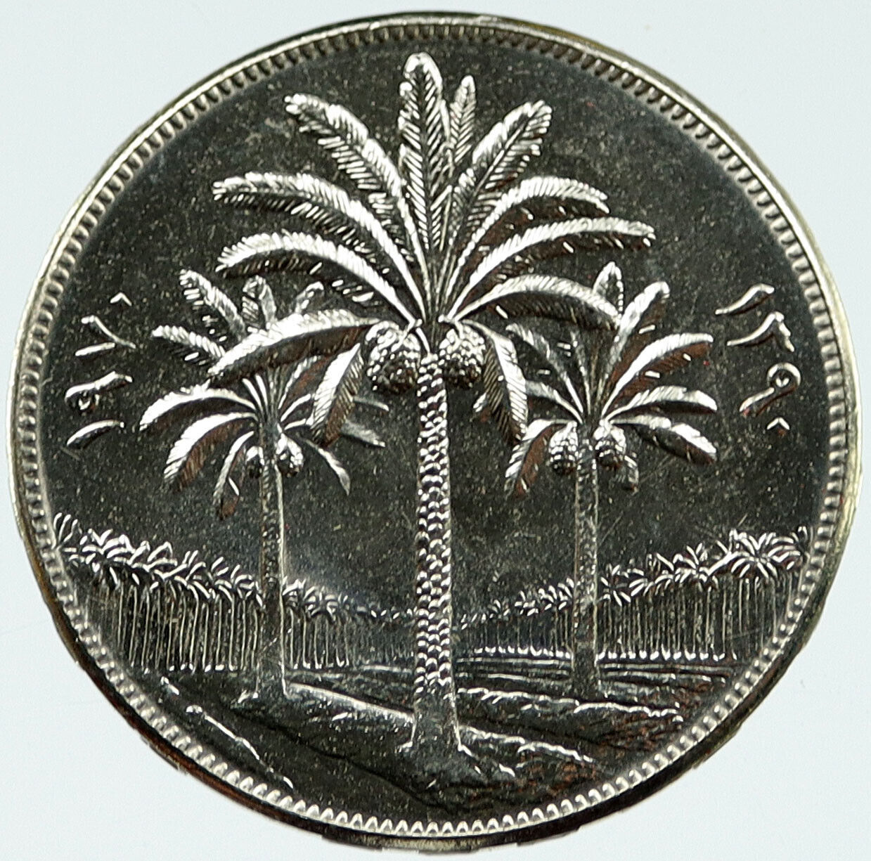 1970 Iraq 250 fils FAO 12th Anniversary of Land Reform Nickel Coin i117311
