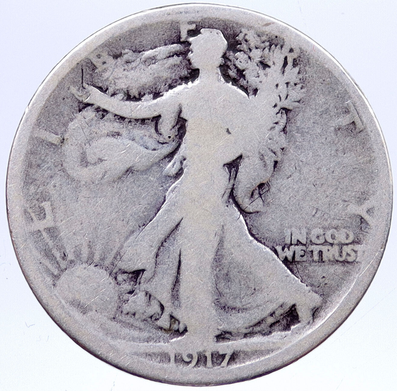 1917 S UNITED STATES US WALKING LIBERTY Silver Half Dollar Coin EAGLE i118910