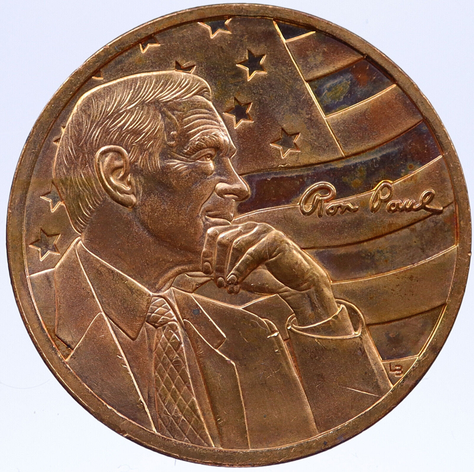 2011 RON PAUL US FLAG Freedom AOCS Copper Round / Medallion NOT Coin i118912