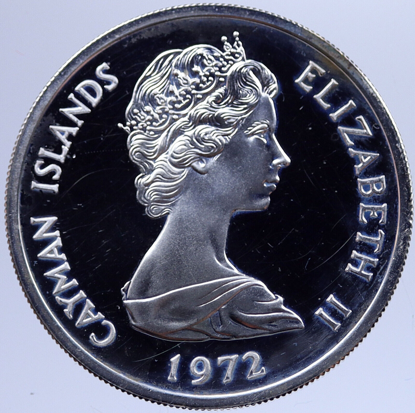 1972 CAYMAN ISLANDS UK Queen Elizabeth II OLD Proof Silver $5 Coin i118867