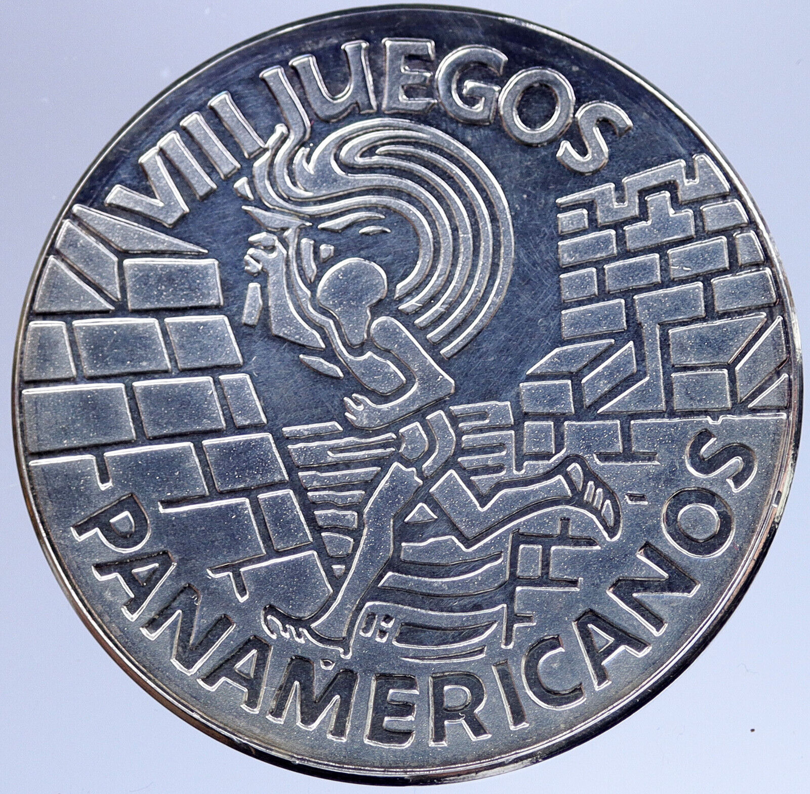 1979 Pan American VIII San Juan OLYMPIC Games Proof Silver MEDAL TORCH i118942