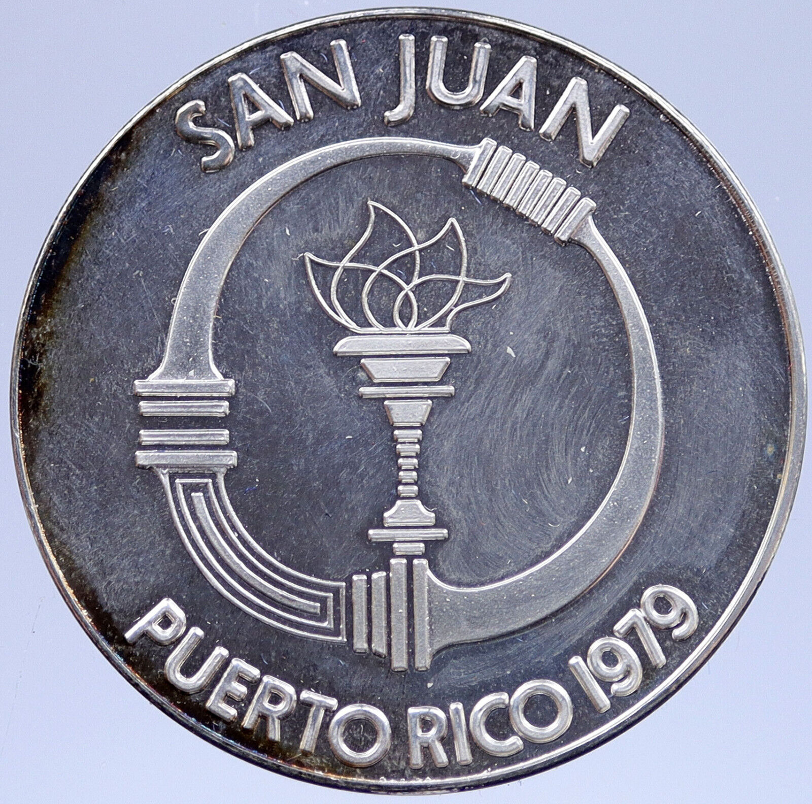 1979 Pan American VIII San Juan OLYMPIC Games Proof Silver MEDAL Athlete i118967