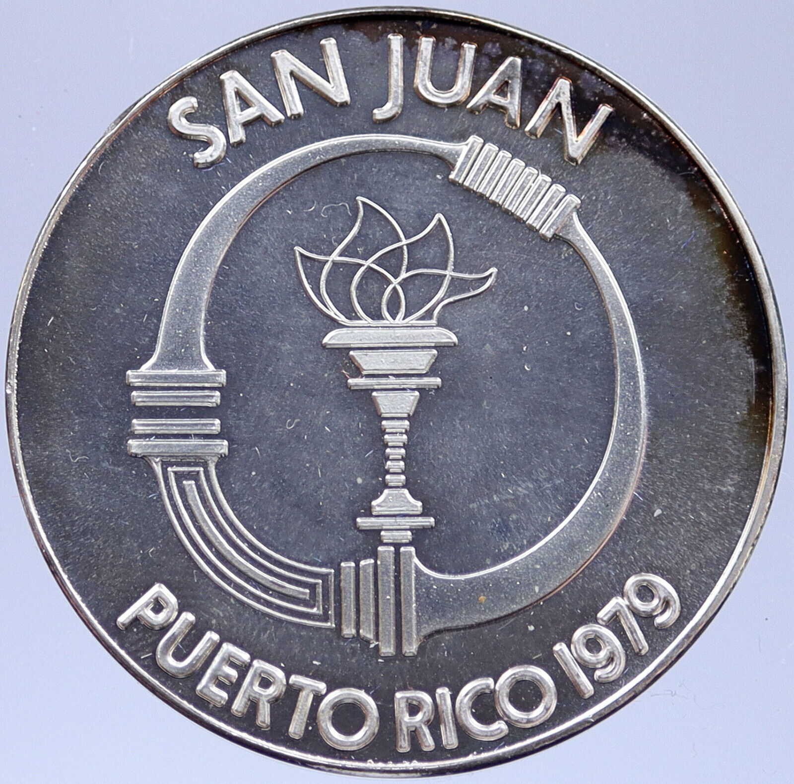 1979 Pan American VIII San Juan OLYMPIC Games Proof Silver MEDAL Athlete i118971