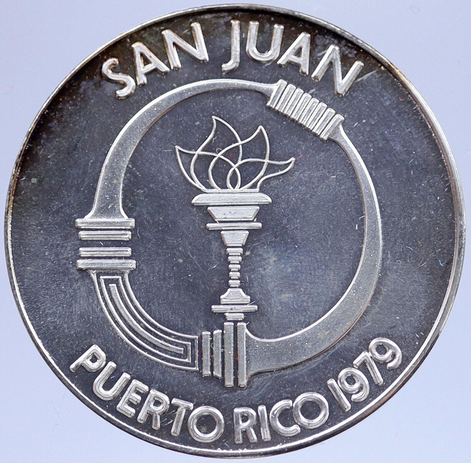 1979 Pan American VIII San Juan OLYMPIC Games Proof Silver MEDAL Athlete i118954