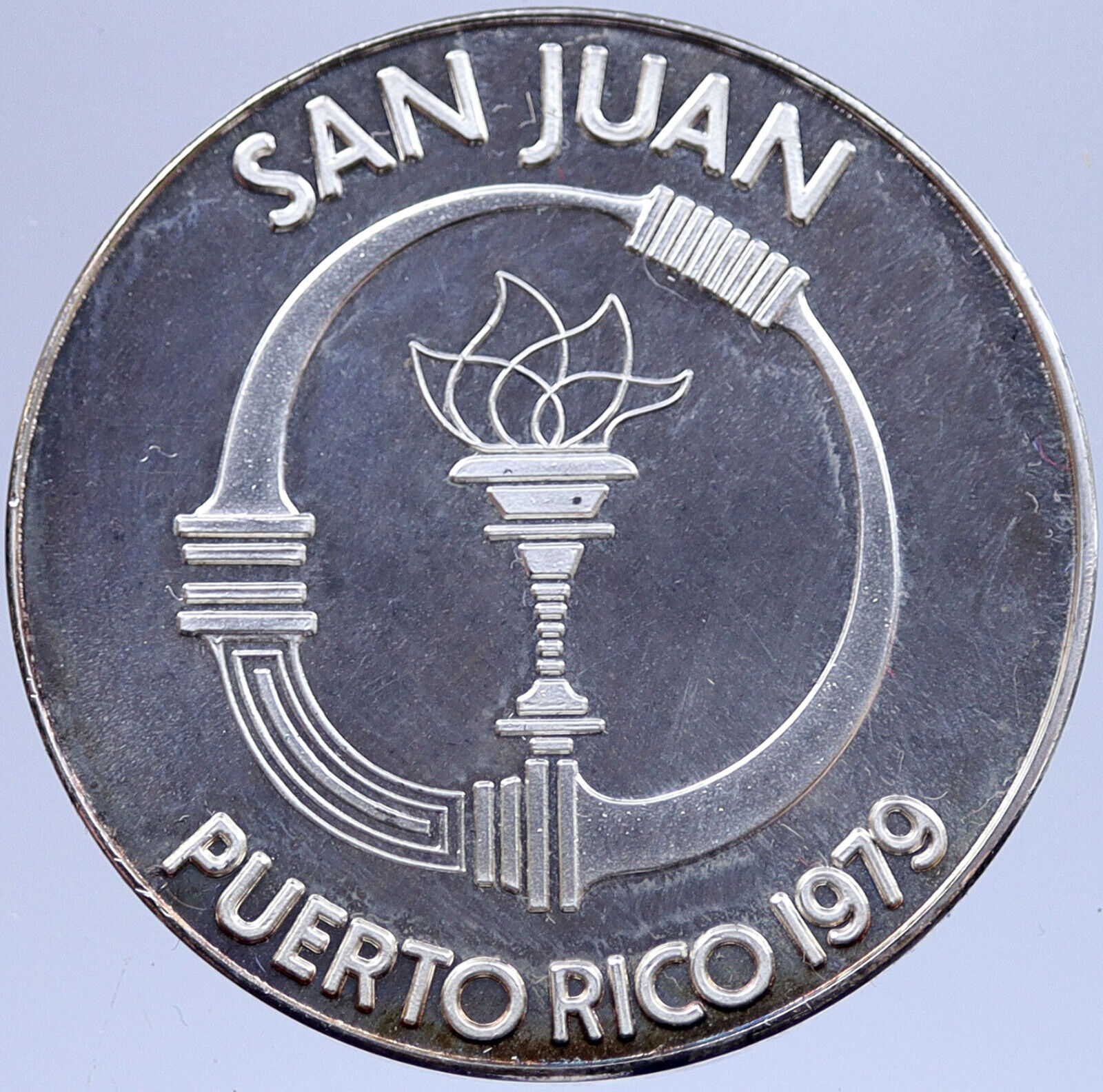 1979 Pan American VIII San Juan OLYMPIC Games Proof Silver MEDAL Athlete i118972