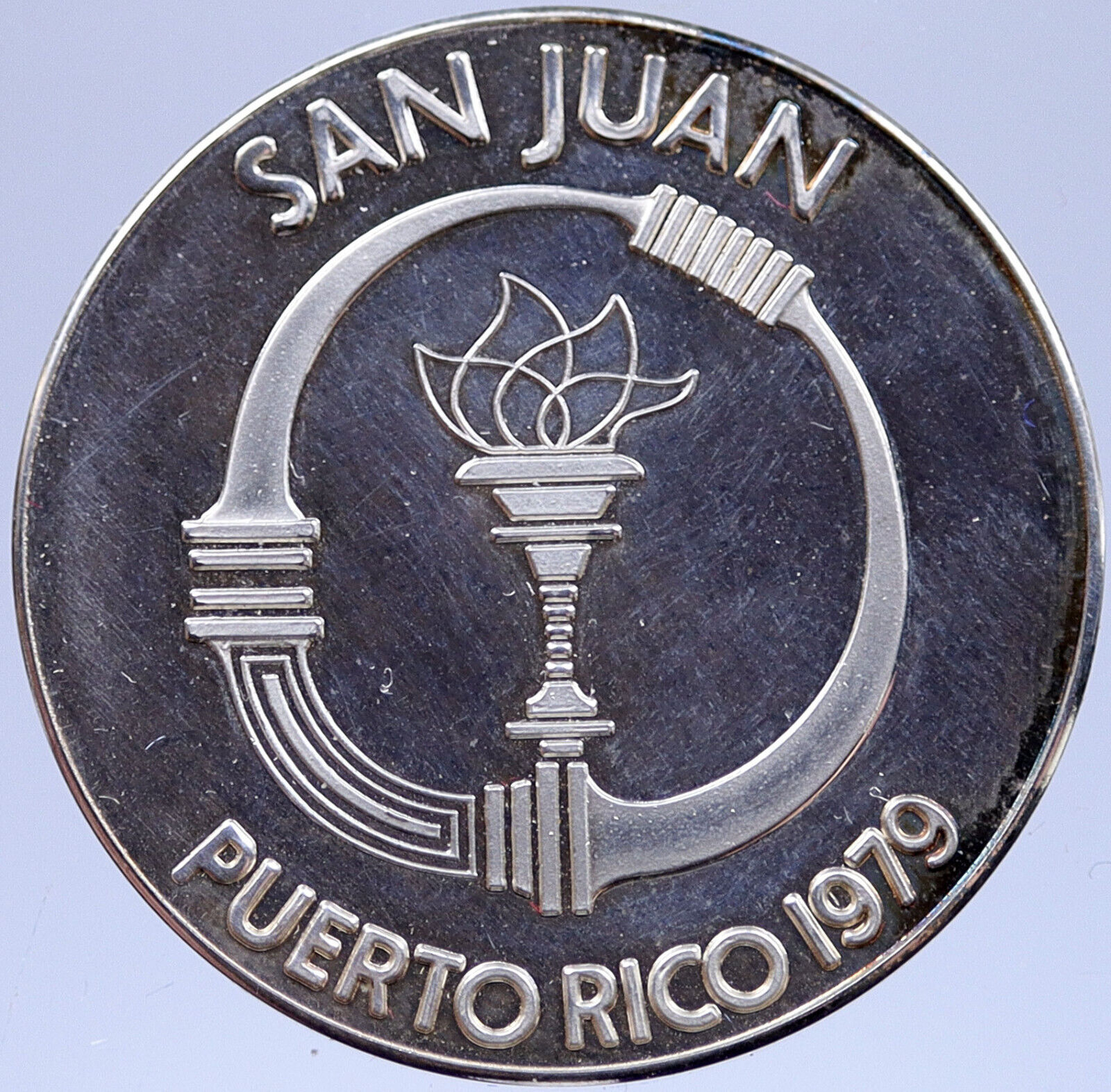 1979 Pan American VIII San Juan OLYMPIC Games Proof Silver MEDAL Athlete i118974