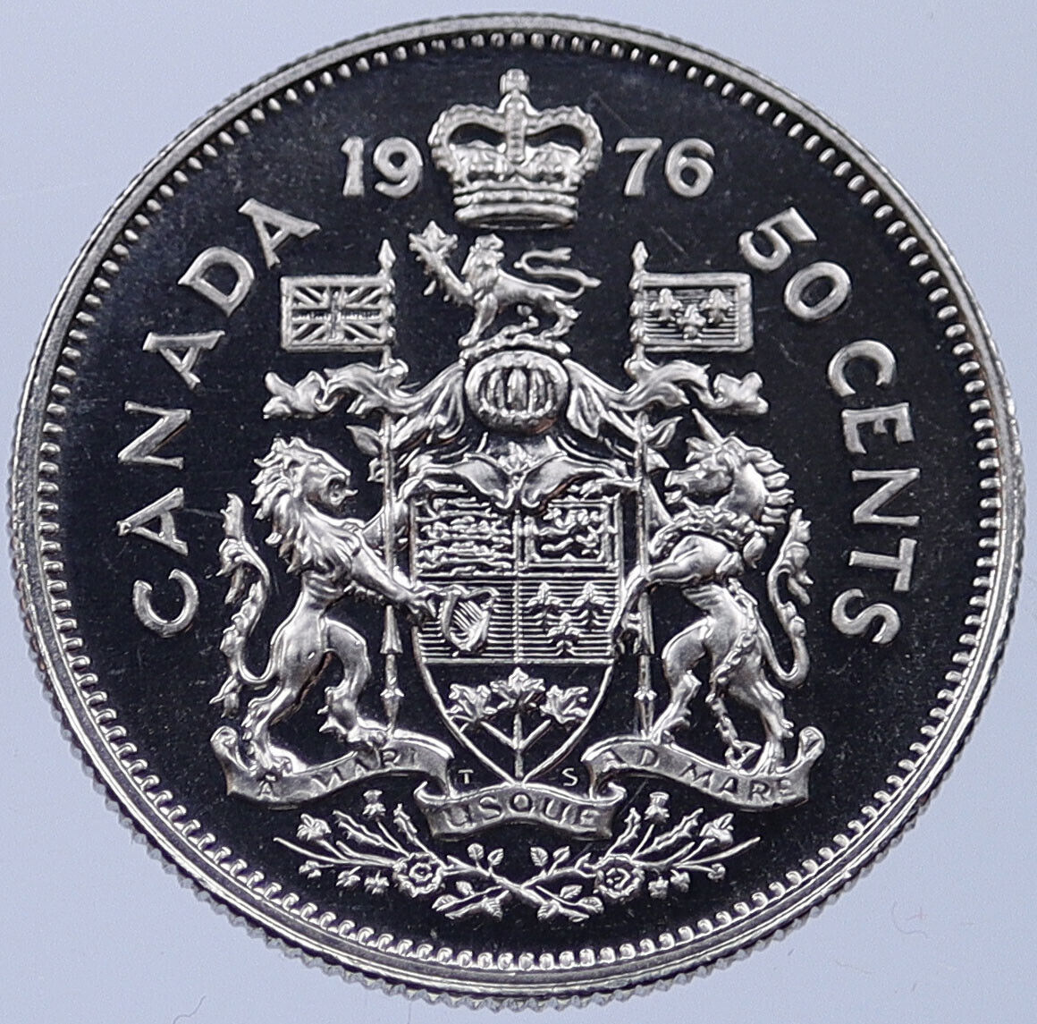 1976 CANADA under UK Queen ELIZABETH II Proof Like 50 CENTS Coin i119004