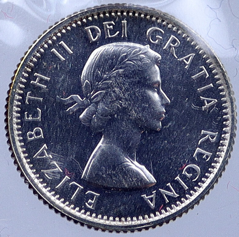 1964 CANADA Silver 10 Cents Canadian Coin under UK Queen ELIZABETH II i119045