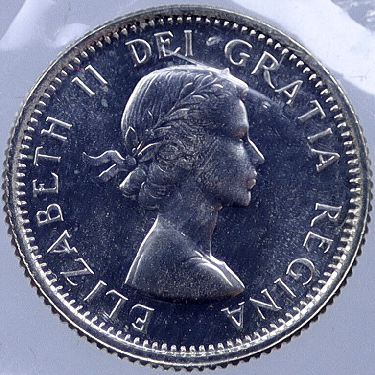 1964 CANADA Silver 10 Cents Canadian Coin under UK Queen ELIZABETH II i119044