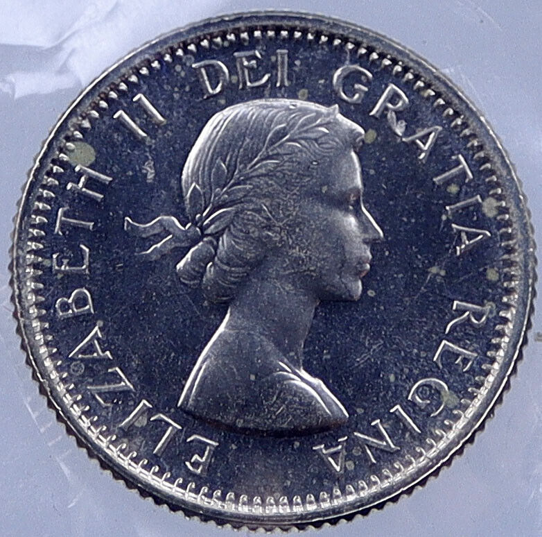 1964 CANADA Silver 10 Cents Canadian Coin under UK Queen ELIZABETH II i119049