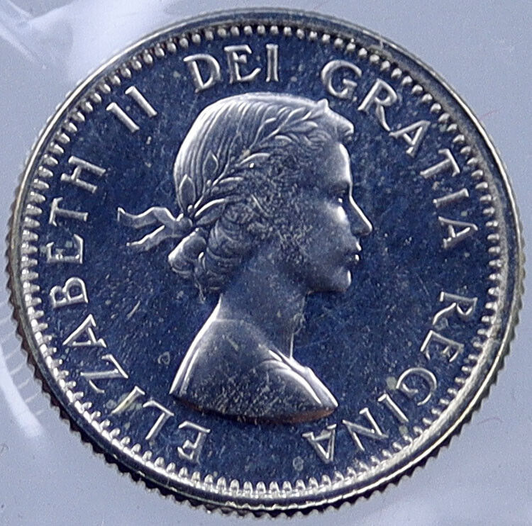 1964 CANADA Silver 10 Cents Canadian Coin under UK Queen ELIZABETH II i119106