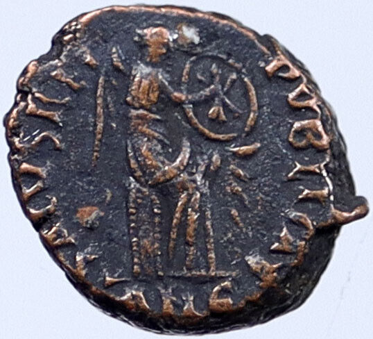 SAINT Aelia Flacilla wife of Theodosius I CHRISTIAN CHI-RHO Roman Coin i119222