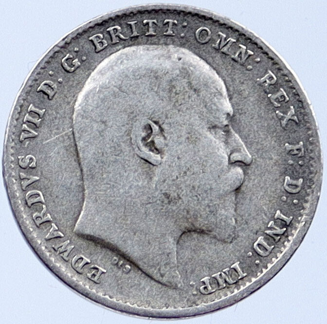 1908 Great Britain Threepence SILVER United Kingdom UK Coin Edward VII i119212