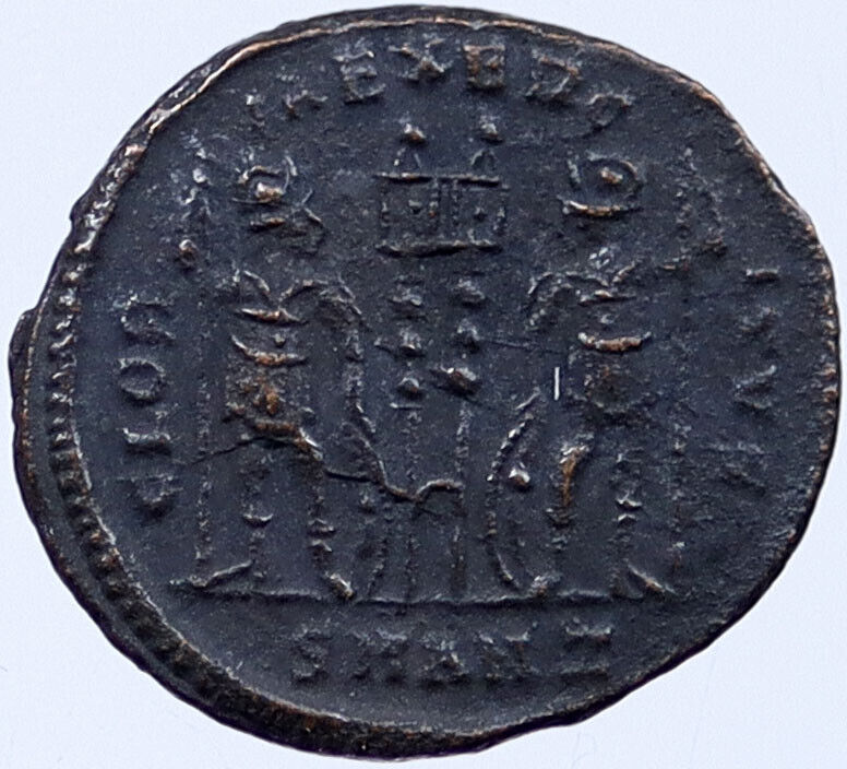 CONSTANTIUS II Authentic Ancient 337AD Roman Coin w LEGIONARY SOLDIERS i119220