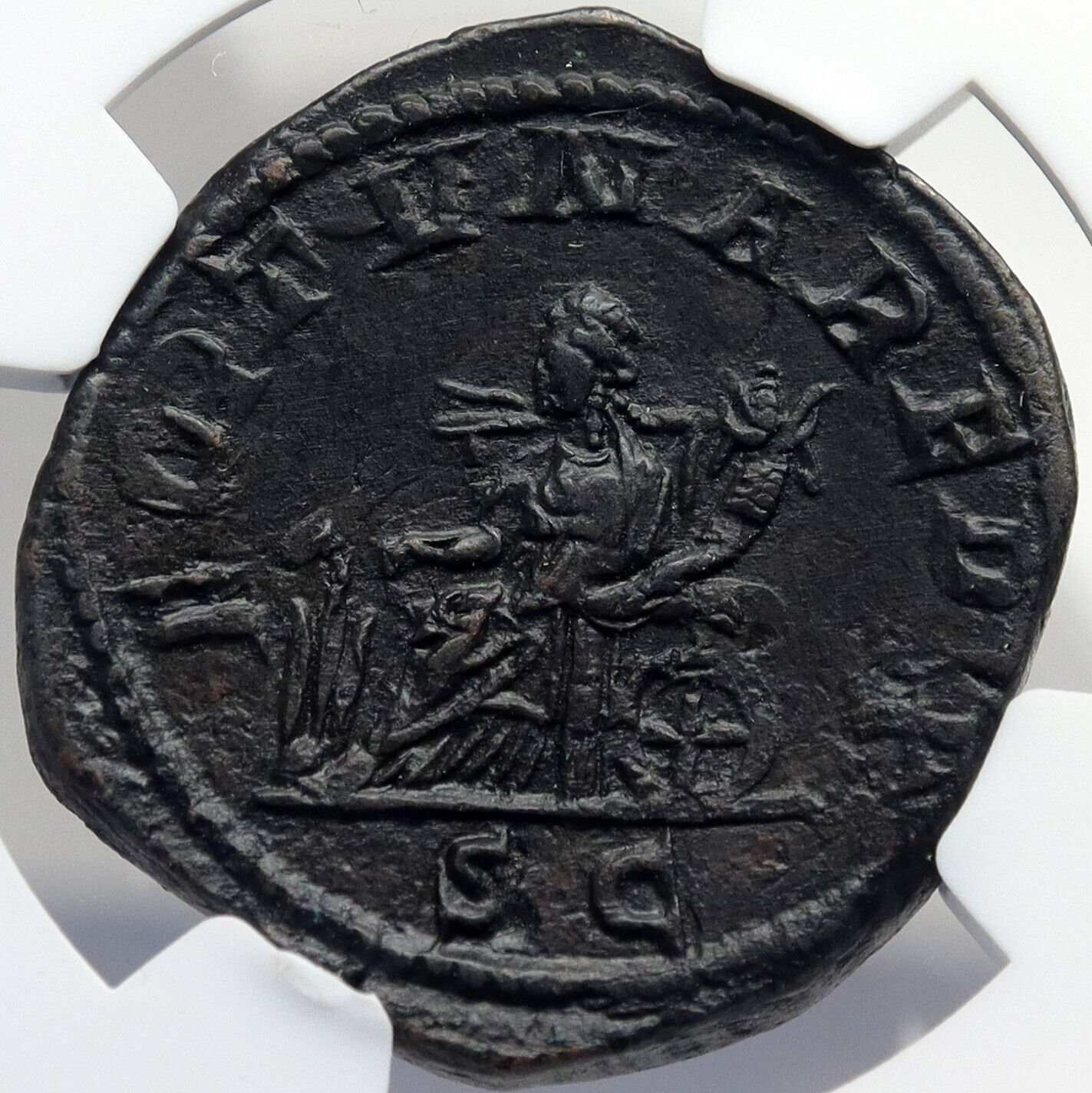 GORDIAN III Authentic Ancient 243AD SESTERTIUS Roman Coin FORTUNA NGC i82694