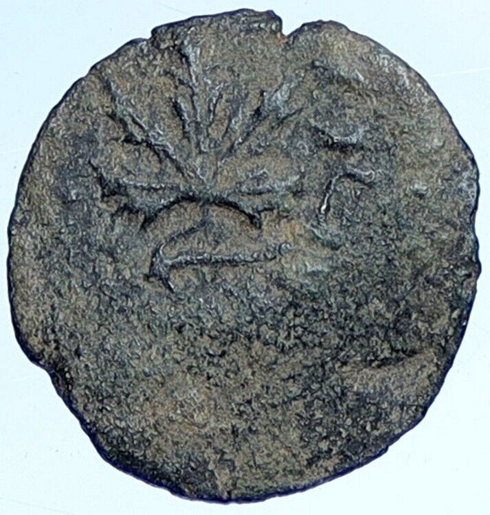 Authentic JEWISH WAR v ROMANS Yr 2 Historical JERUSALEM Coin Hendin 1360 i114372