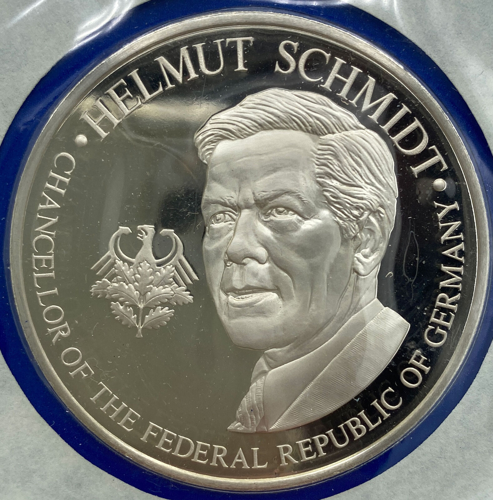 1976 US BICENTENNIAL VISIT German Chancellor SCHMIDT Proof Silver Medal i114190