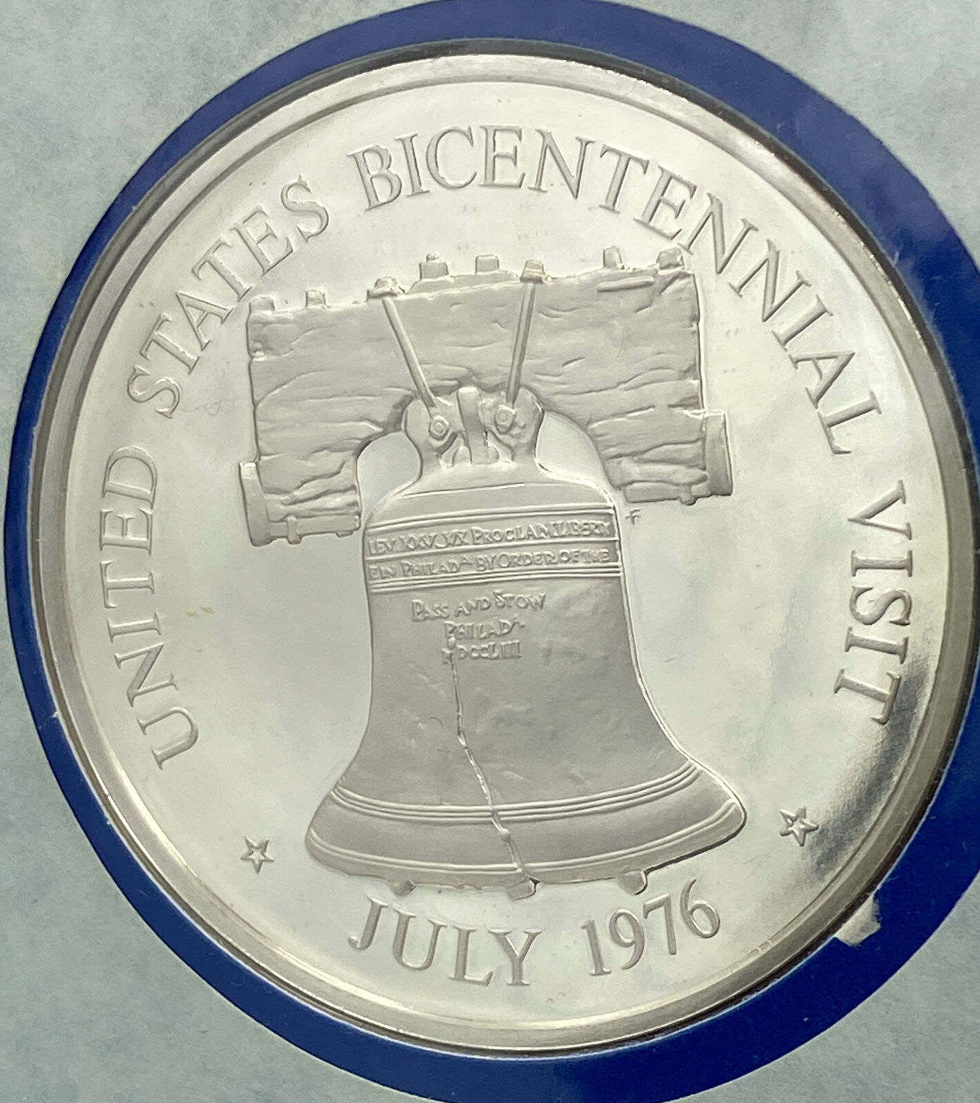 1976 US BICENTENNIAL VISIT German Chancellor SCHMIDT Proof Silver Medal i114190