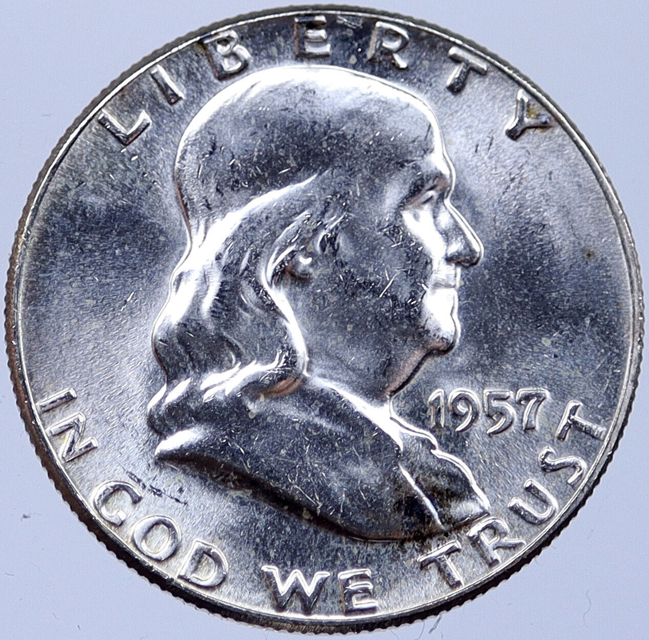 1957 P US Benjamin Franklin VINTAGE Silver Half Dollar Coin LIBERTY BELL i119168