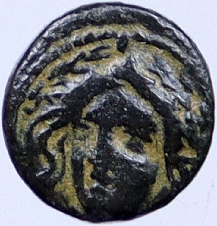 Larissa Phriconis in Aeolis 400BC Ancient Greek Coin River-God Apollo i119189