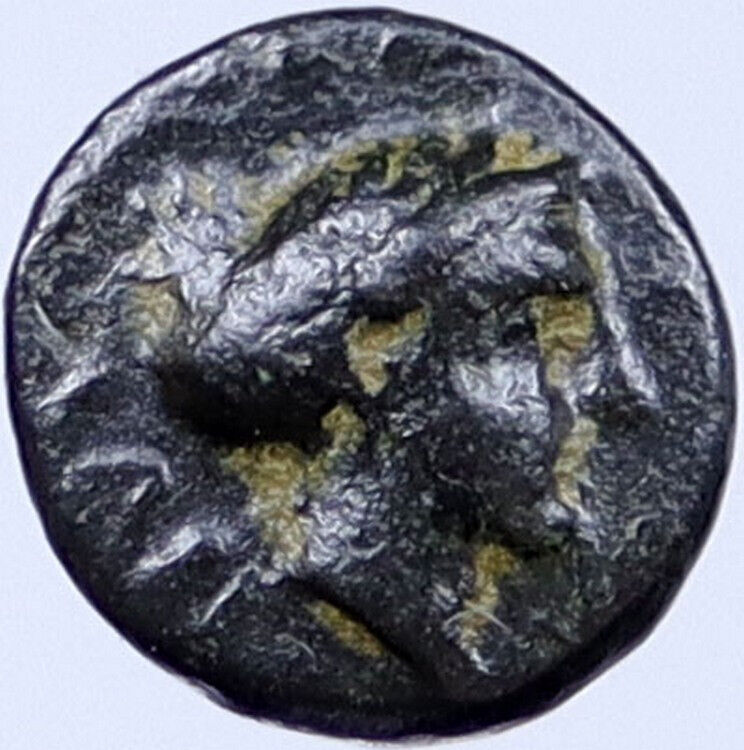 Larissa Phriconis in Aeolis 400BC Ancient Greek Coin River-God Apollo i119189