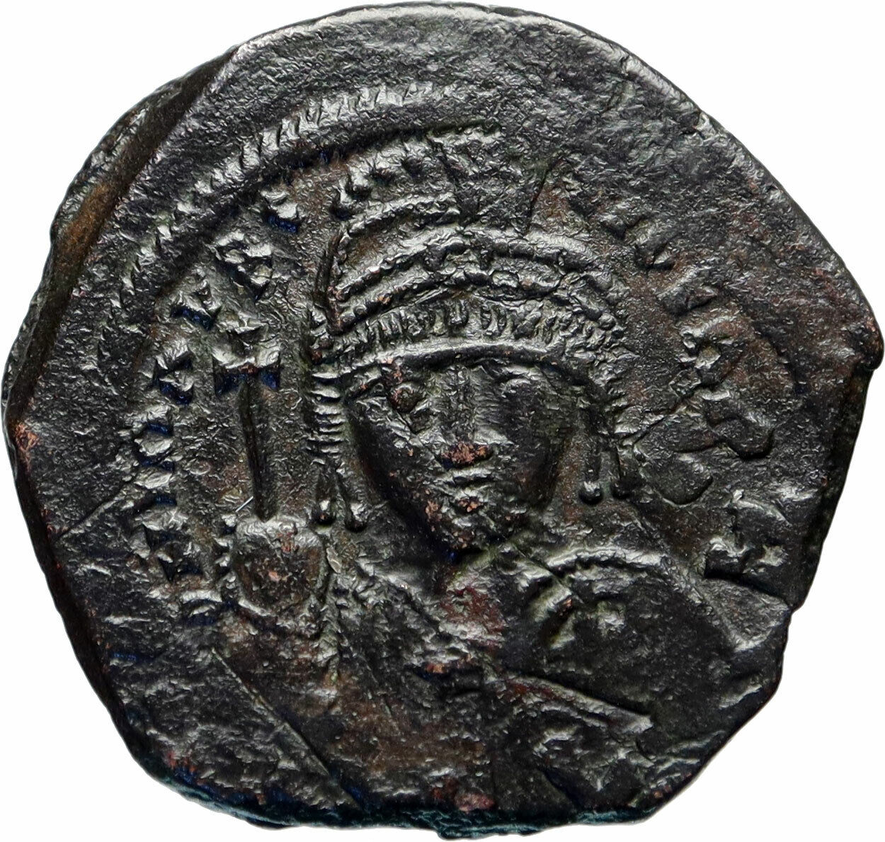 MAURICE TIBERIUS Authentic Ancient Constantinople Follis BYZANTINE Coin i83019