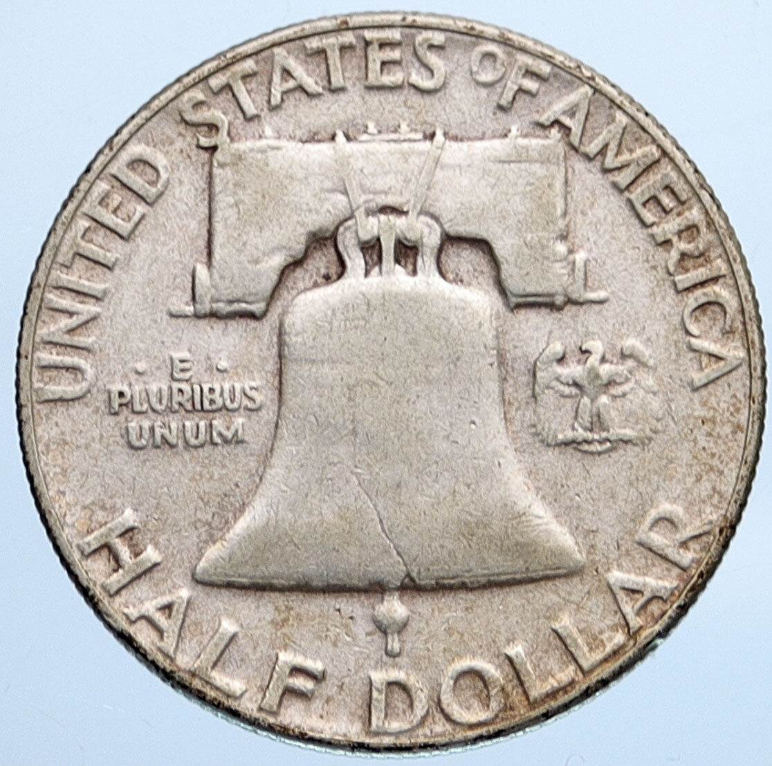 1953 P US Benjamin Franklin VINTAGE Silver Half Dollar Coin LIBERTY BELL i115183