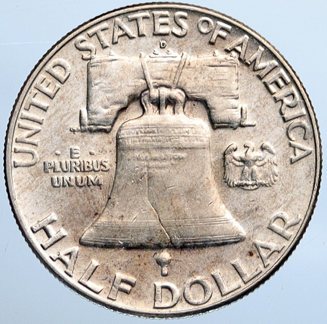 1963 D US Benjamin Franklin LIBERTY BELL Vintage Silver Half Dollar Coin i115204