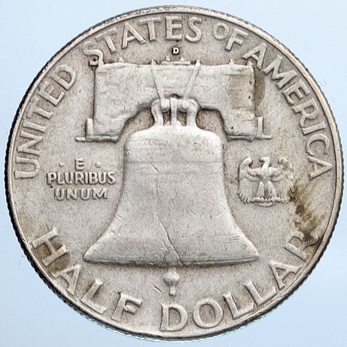 1960 D US Benjamin Franklin LIBERTY BELL Vintage Silver Half Dollar Coin i115198