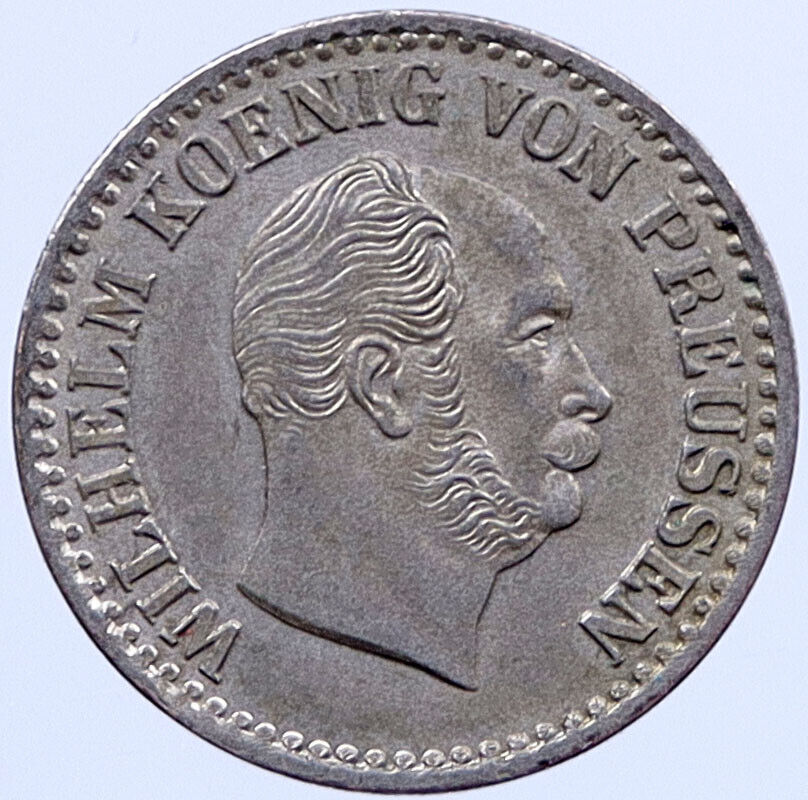 1868 A PRUSSIA Germany State Silver 1 Groschen OLD Coin King Wilhelm I i119293