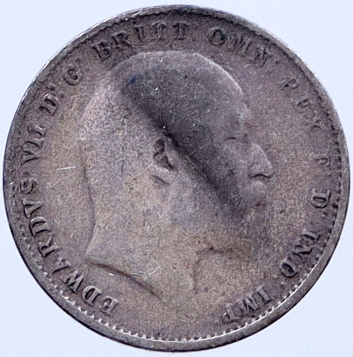 1908 Great Britain Threepence SILVER United Kingdom UK Coin Edward VII i119306